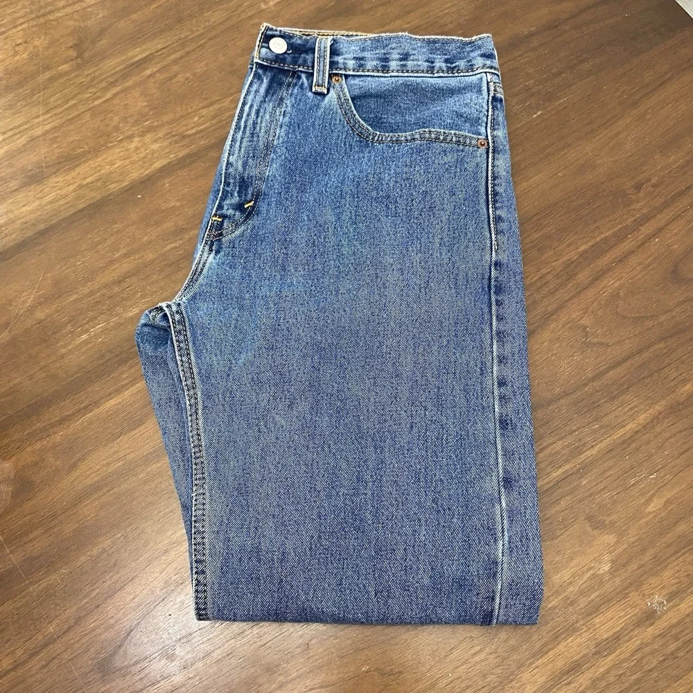 LEVI'S 505 Zip-Fly Light Wash Mid-Rise Blue Denim Jeans Men's Size 34x32